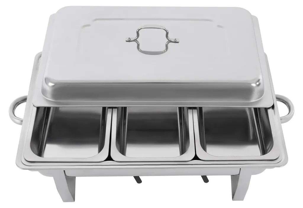 Tiroir chauffant argenté 3 zones : fini les plats froids à table !