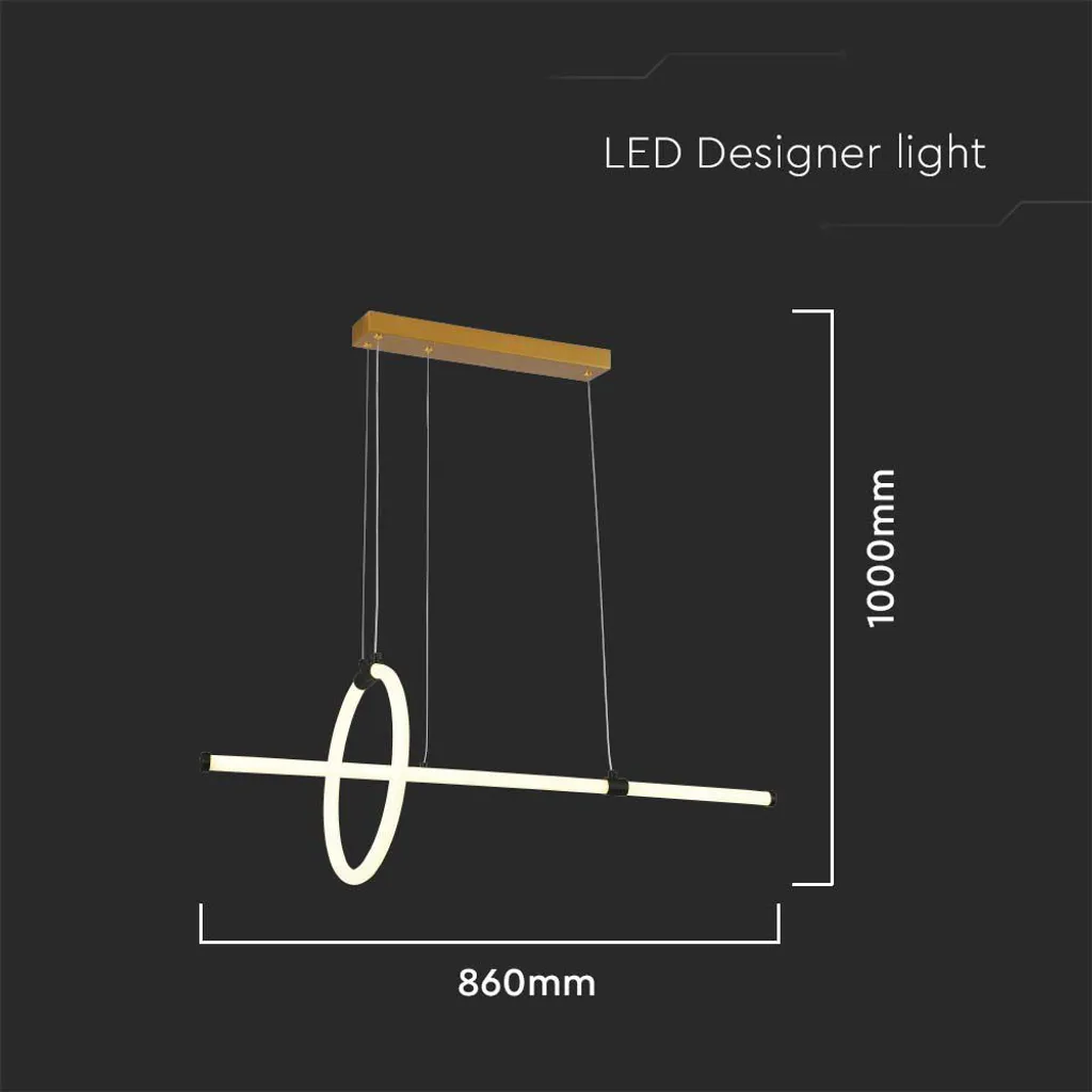 Luminaire LED noir 3000K géométrique avec éclairage blanc chaud doux - 2