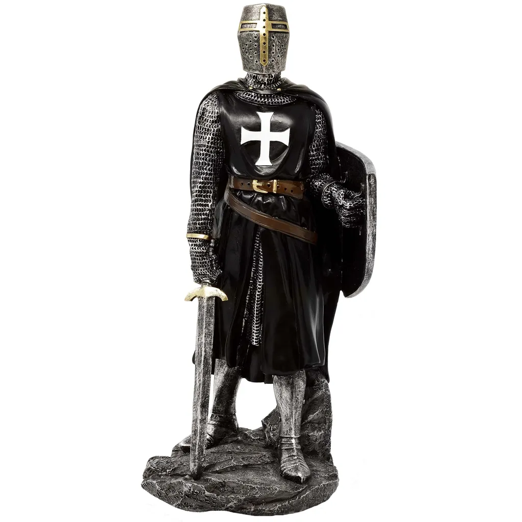 Figurine Chevalier Croisé MC-23078 Polyrésine Haute Qualité - 18cm