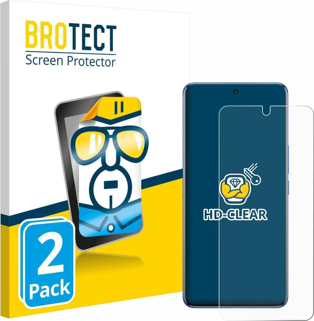 2x Für Vivo V60 Lite Schutzfolie BROTECT Displayschutz Display Schutz Folie Klar Transparent