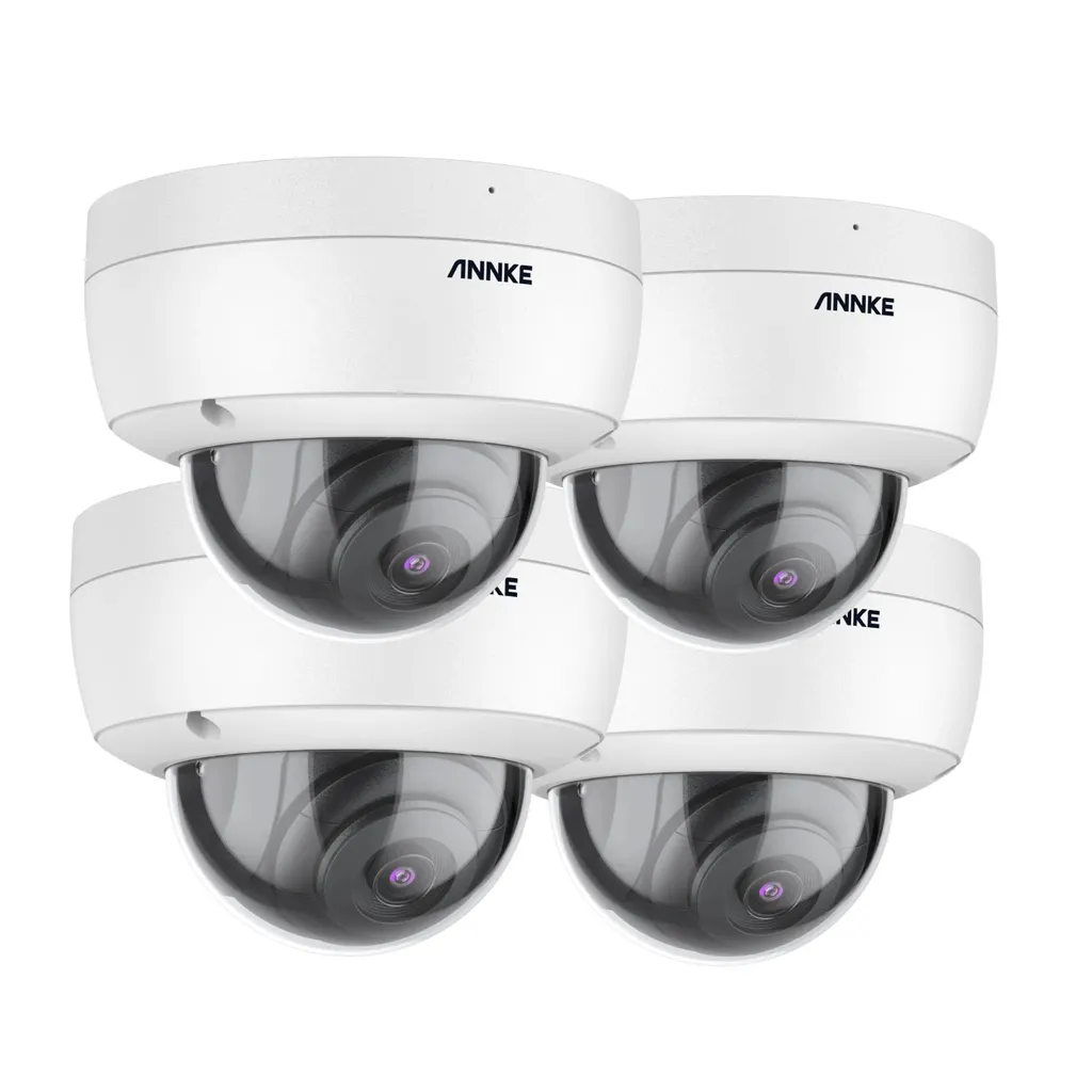Kit 4 Caméras de Sécurité Dôme 5MP Ultra HD Extérieur Étanches IP66