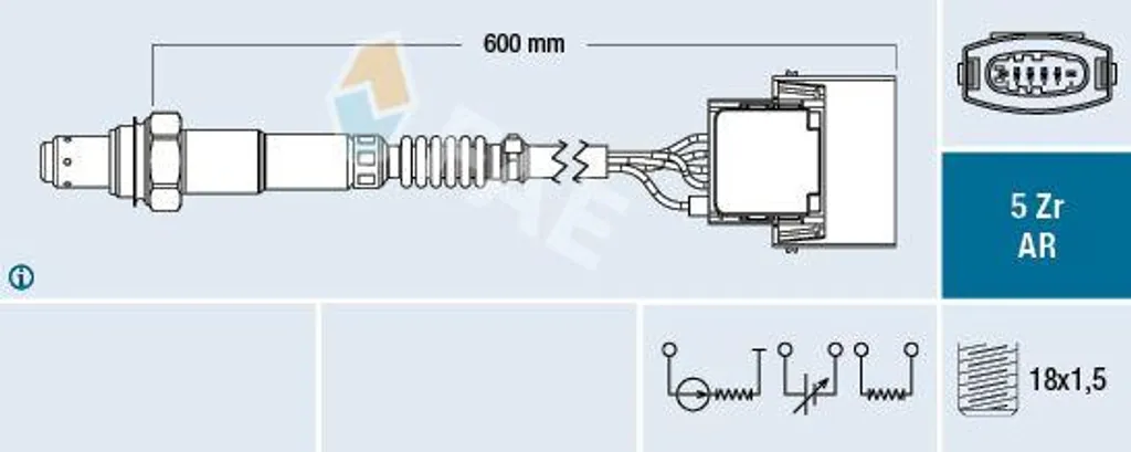 Sonde Lambda FAE 75145 OE 55355106 pour Opel Zafira - Capteur d'Oxygène