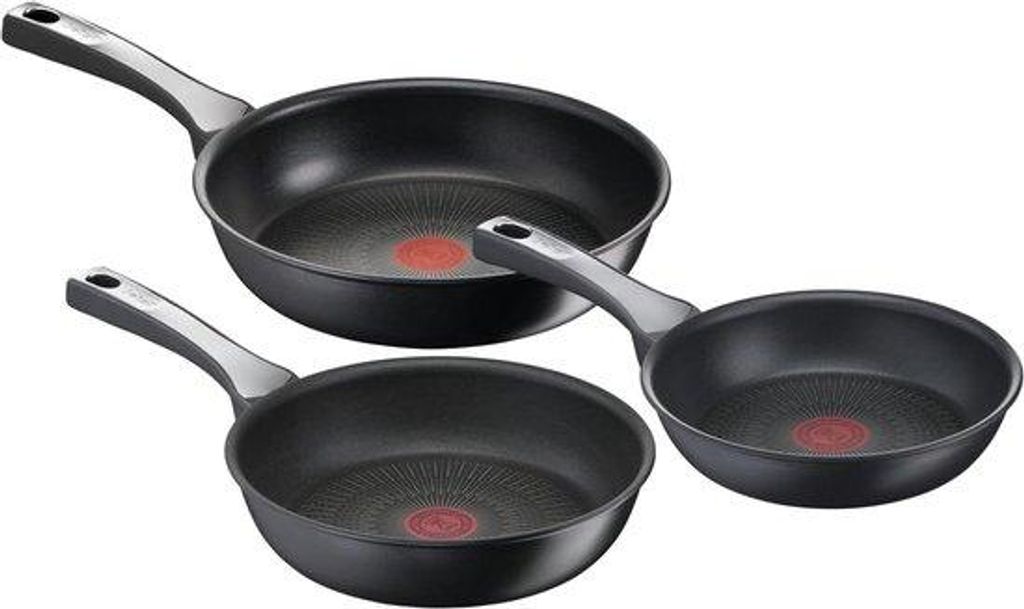 Titanium-Pannenset 20/24/28 cm - Thermosignal - Induktionsgeeignet - Waschmaschinenfest - Recycelbar