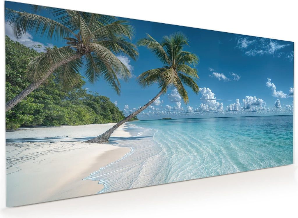 Küchenrückwand Spritzschutz Glas mit Motiv Strandurlaub 40 x 40 cm