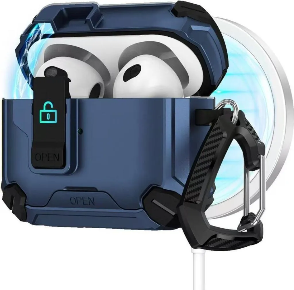 Custodia Protettiva AirPods 4 Blu: Eleganza Magnetica in TPU e PC