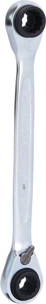 KS Tools 4 in 1 GEARplus Doppel-Ratschenringschlüssel, umschaltbar, 8x9x10x11 mm