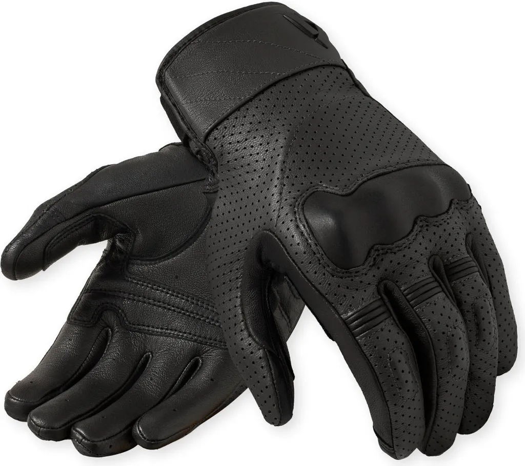 Gants Revit New Heights ventilés en cuir noir avec protection M