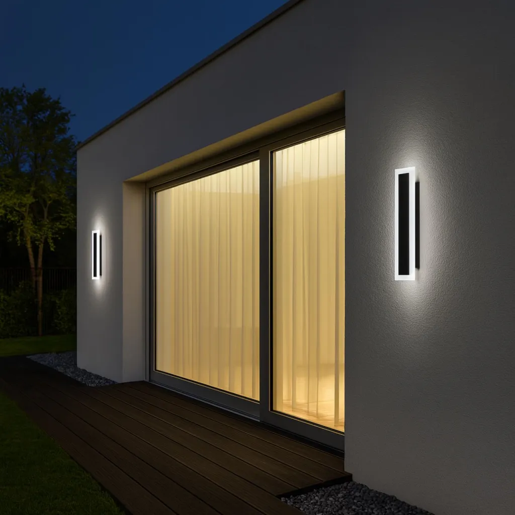 Applique extérieure LED étanche IP65 Noire pour éclairage entrée 30cm - 5