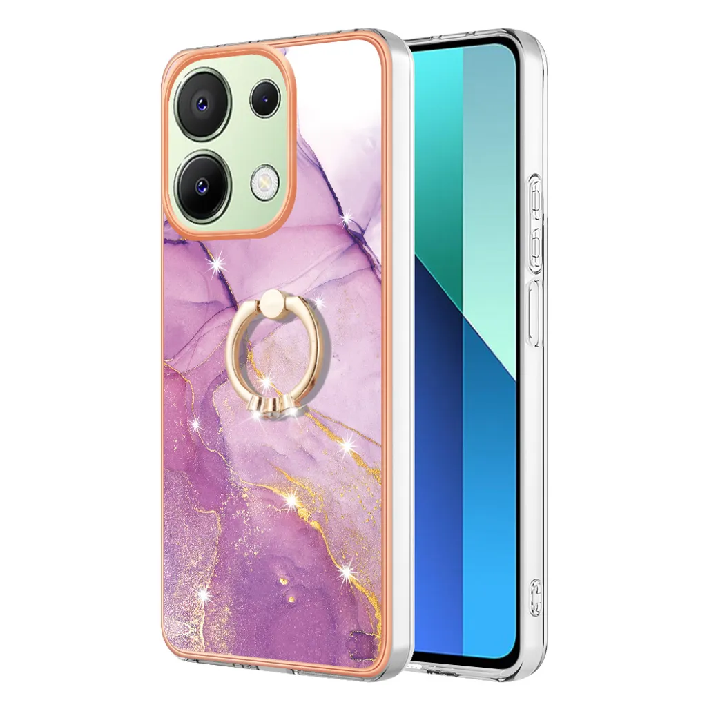 Custodia Luxury Marmo Viola Xiaomi Redmi Note 13 4G con Ring Stand - 2