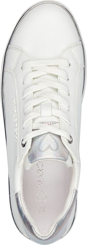 MARCO TOZZI Damen Sneaker mit Plateau Sohle und Metallic Effekt 2-23705-41, Größe:41 EU, Farbe:Weiß
