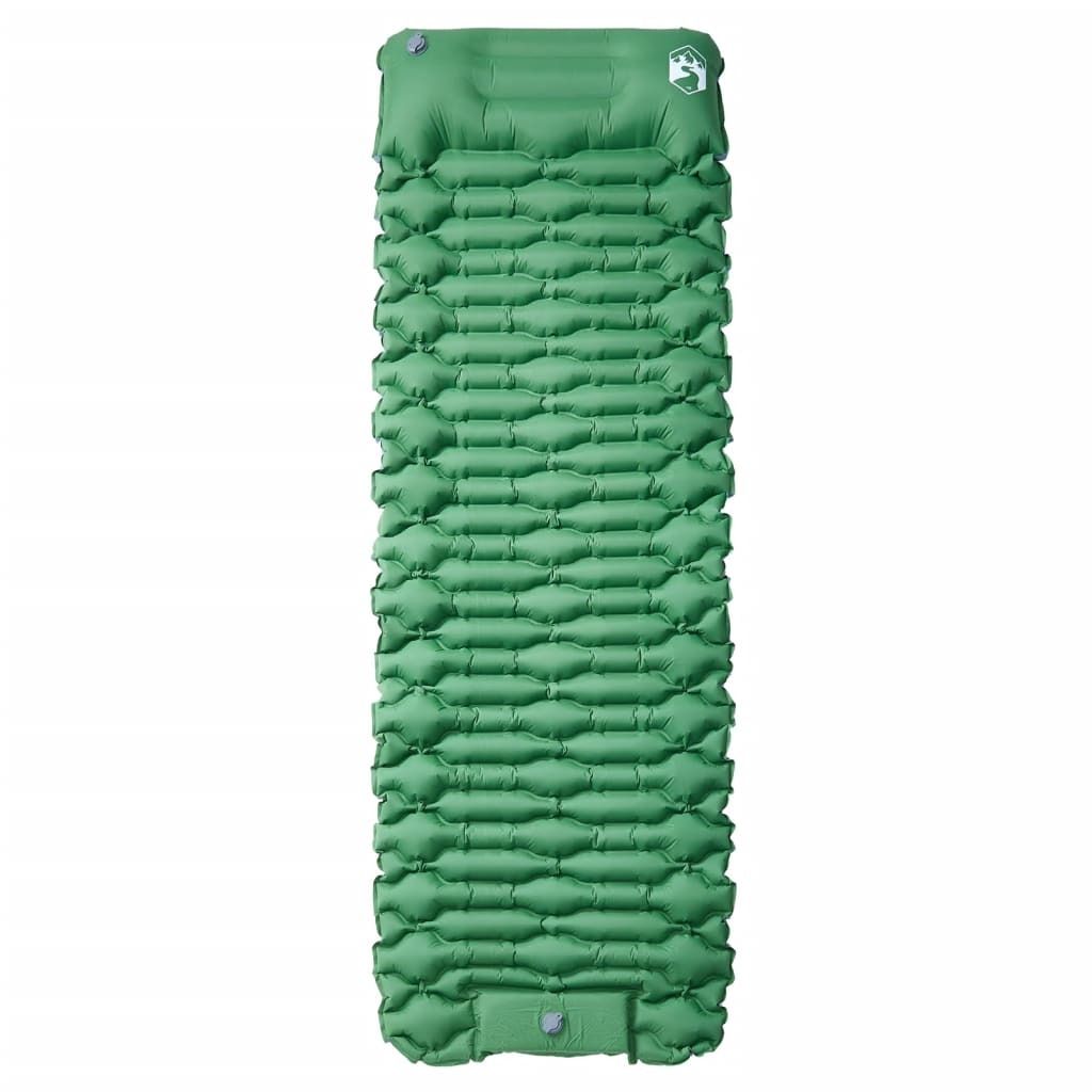 vidaXL Matelas auto-gonflant avec coussin vert Image du produit 