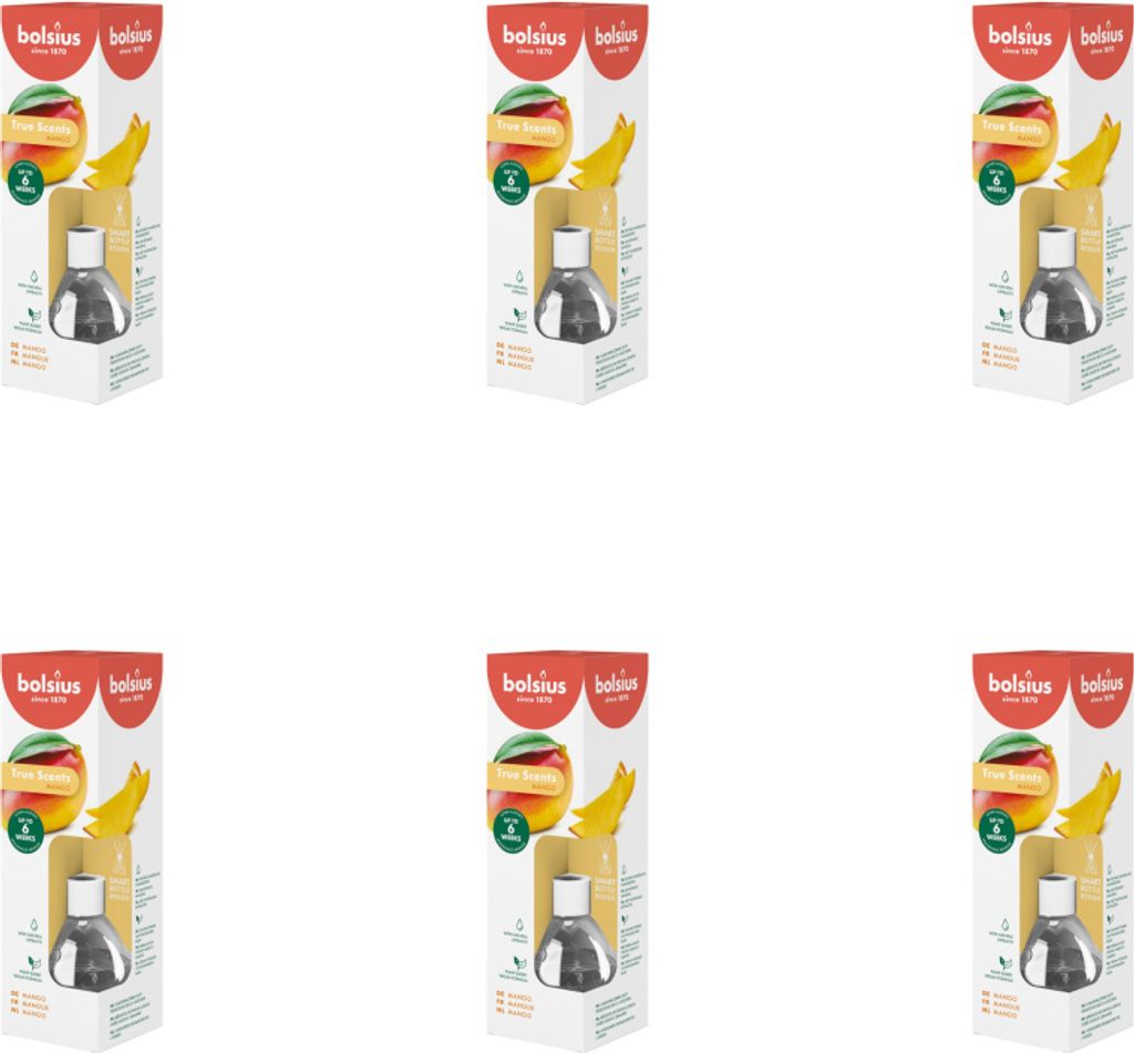 Bolsius - True Scents - Duftstäbchen - 60 ml - Mango - Vorteilspack - 6 Stücke