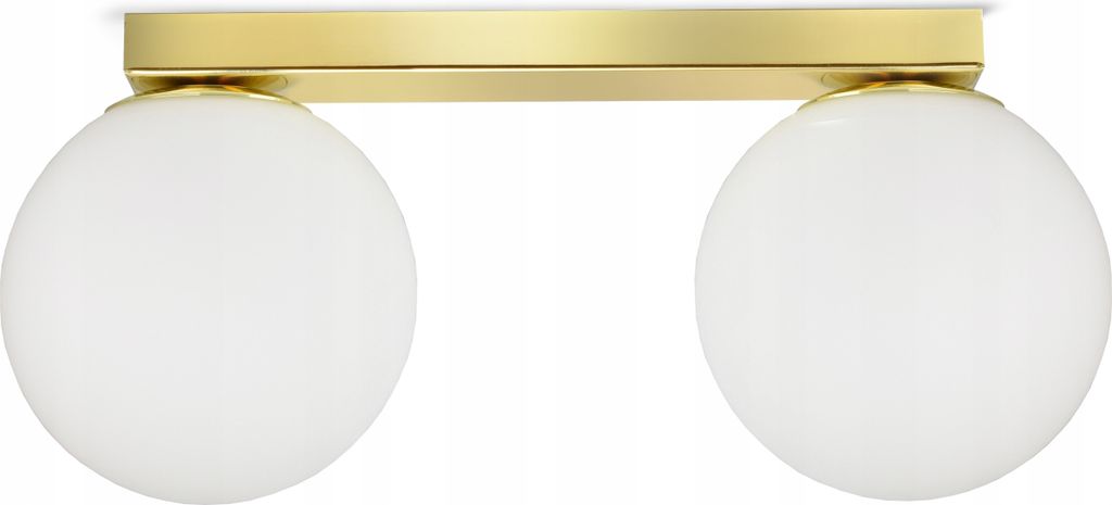 LUXOLAR - Led Deckenleuchte 2 flammig - Deckenlampe Weiß Gold 15 W, G9 - Lampe für wohnzimmer, Weiß Glas Kugeln