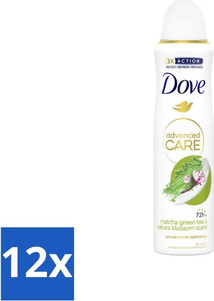 Dove Deodorant Spray - Matcha & Sakura - 150 ml - confezione risparmio - 12 pezzi