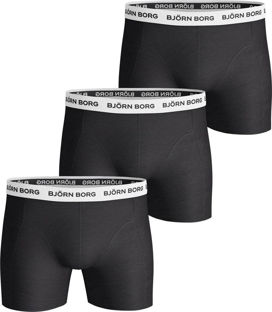 Björn Borg - Herren - Boxershort Essential 3er-Pack - Schwarz/Weiß - Gr. L