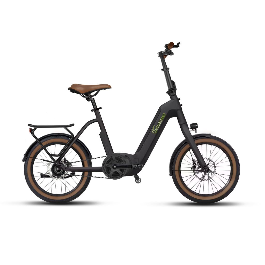 SachsenRAD E-Faltrad F3G Centro mit automatischer Schaltung und Riemenantrieb, 20" E-Bike Mittelmotor mit tiefem Einstieg, Elektrofahrrad bis 150 KM
