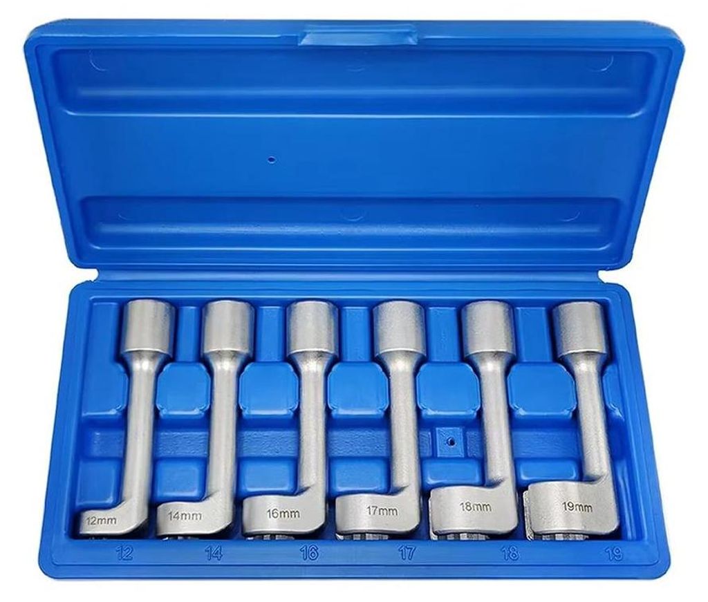 Diesel Einspritzleitung - Steckschlüsselsatz 6-tlg - 1,27 cm Vierkantantrieb (1/2 Zoll) - Kraftstoffleitungs-Lösewerkzeug 12–19 mm - Kfz Werkze...