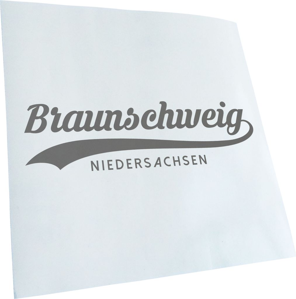 Kiwistar - Autoaufkleber - Braunschweig Niedersachsen - Grau - 30x8cm - Aufkleber für Auto, Laptop, Fahrrad, LKW, Motorrad mehrfarbig JDM Decal Ra...
