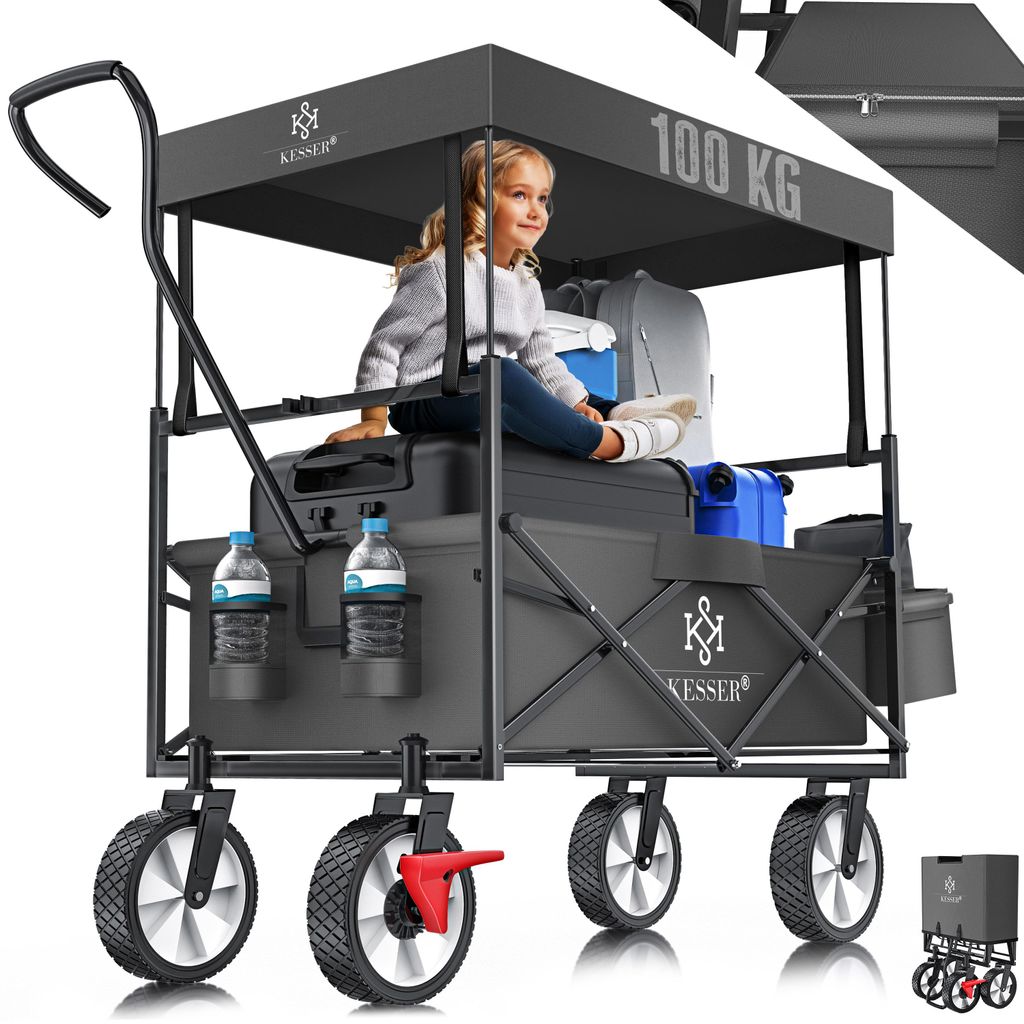 KESSER® Bollerwagen faltbar mit Dach Handwagen Produktbild 
