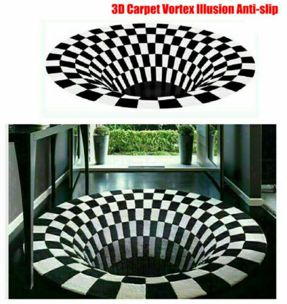 3D Optical Illusion Area Bodenmatt Home Wohnzimmer Arbeitszimmer Teppiche DE 