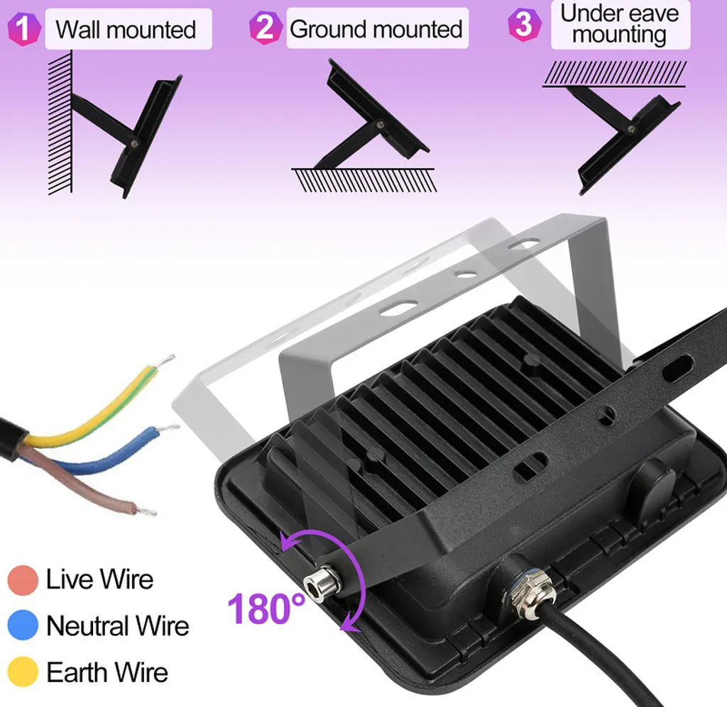SKYWORLD 2 pezzi 30W Faretti RGB da Esterno,Impermeabile Faretti Led Colorati da Esterno con Telecomando,Proiettori Faretti Cambio Colore RGB Modalità di Strobo per Vacanze Feste Halloween
