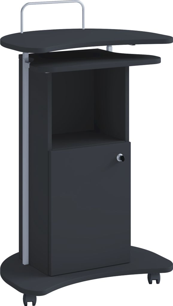 VCM Holz mobiles Rednerpult | Maße ca. H. 93 bis 111 x B. 56 x T. 41 cm | rollbar mit Schublade | Stehpult - Komil