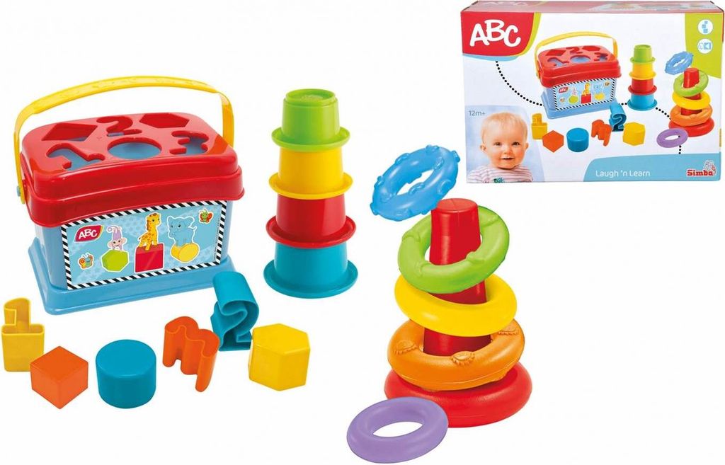 Simba 104010191 ABC Baby Spielset Ringpyramide, 18 Teile