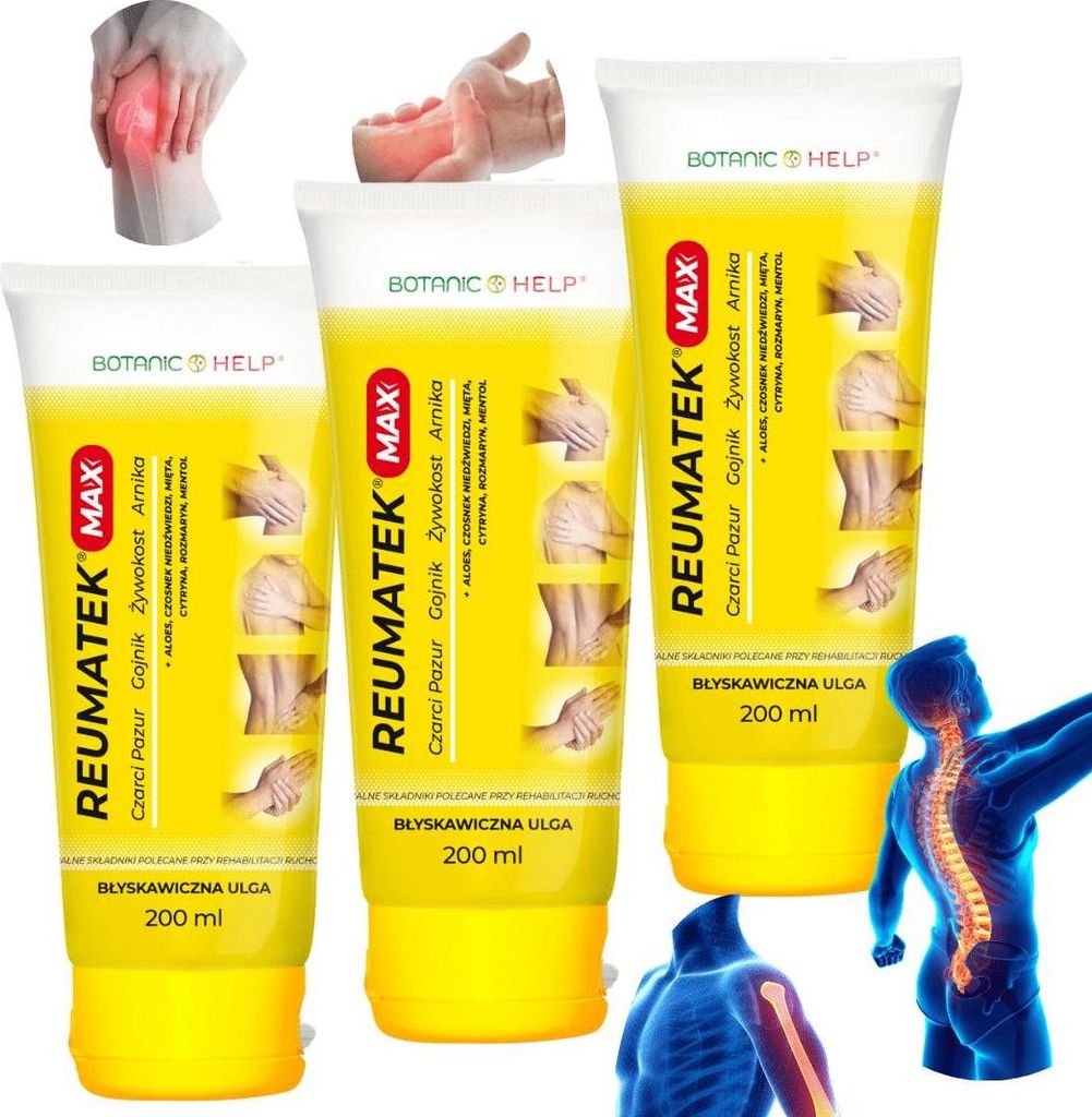 3 x Żel Reumatek MAX z roślinną formułą, do masażu skóry w Zdjęcie produktu 