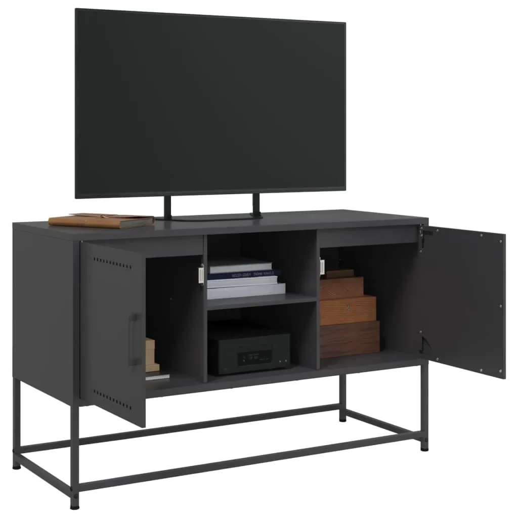 Mobile TV vidaXL Nero 100,5x39x60,5 cm | Acciaio Industriale Robusto - 5