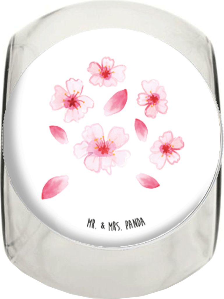 Mr. & Mrs. Panda Bonboniere Kirschlüten Meer XL 2000ml - Weiß - Geschenk, Süßigkeiten Glas, Blüten, Vorratsbehälter, Vorratsglas, Kaffeedose,...