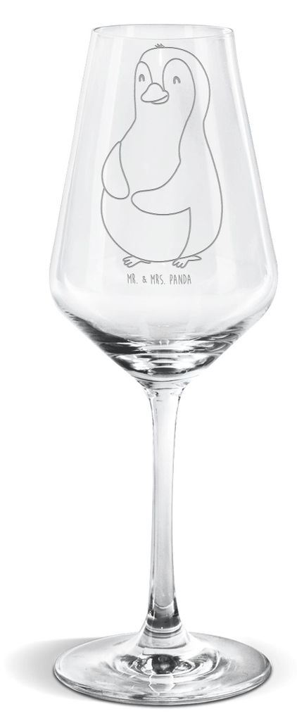 Mr. & Mrs. Panda Weinglas Pinguin Diät - Transparent - Geschenk, Gewicht, Abnehmen, Weißwein Glas, Weißweinkelch, wein, Motivation, Pinguine