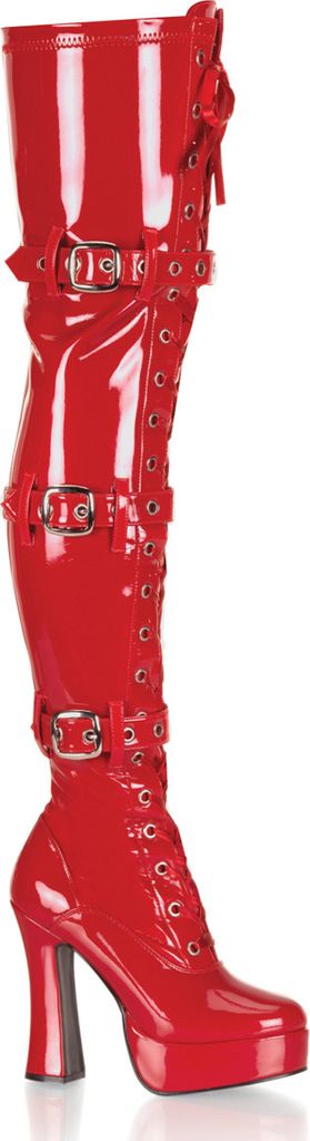 ELECTRA-3028 Damen Boots von Pleaser, Rot , EU 40, US 10