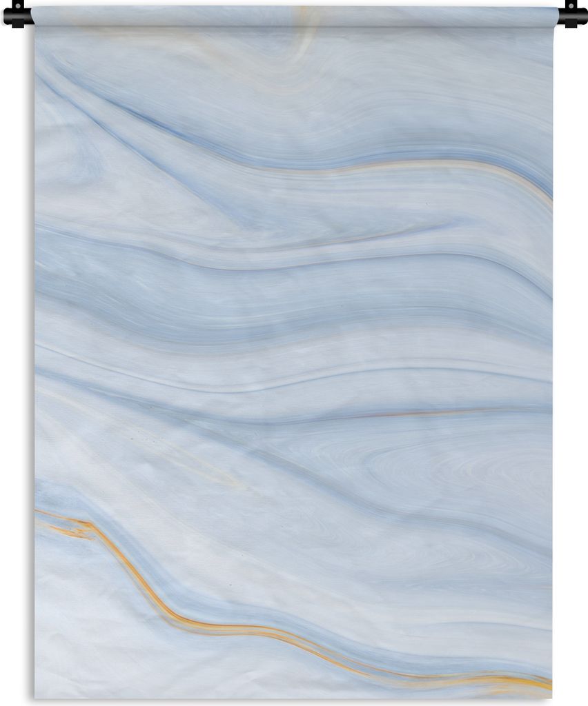 MuchoWow Wandteppich Wandbehang Marmor - Welle - Blau - Muster - Marmoroptik - Pastell 150x200 cm Tapisserie Dekoration Wandtuch - Wandaufhängun...