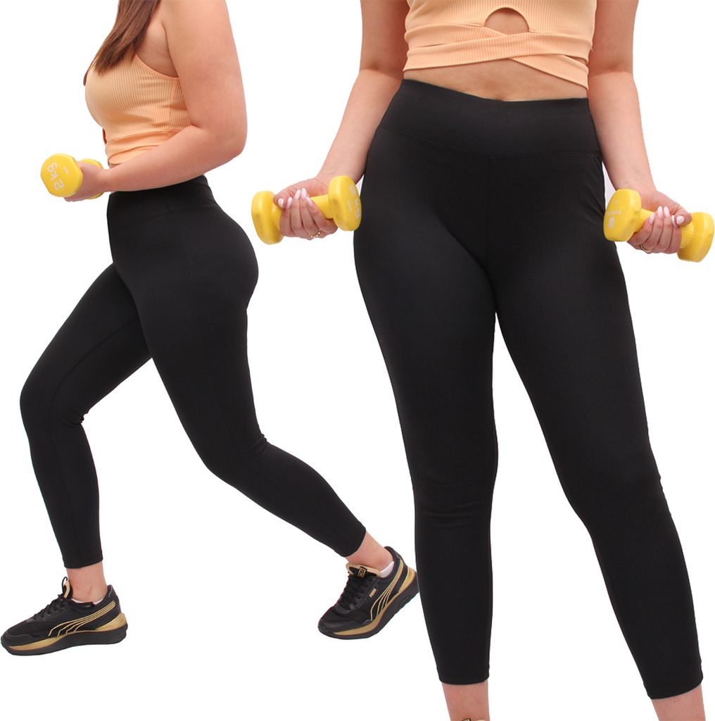 FIRI Damen Sport Leggings bequem elastisch undurchsichtig, schwarz M 38