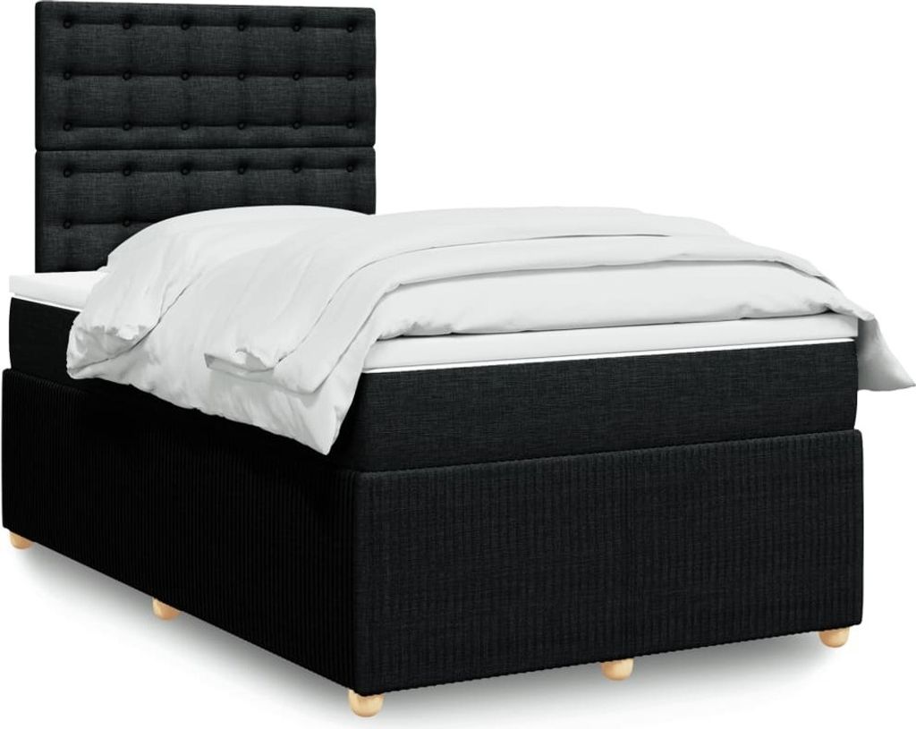 Maison Exclusive - Boxspringbett mit Matratze Schwarz 120x200 cm Stoff