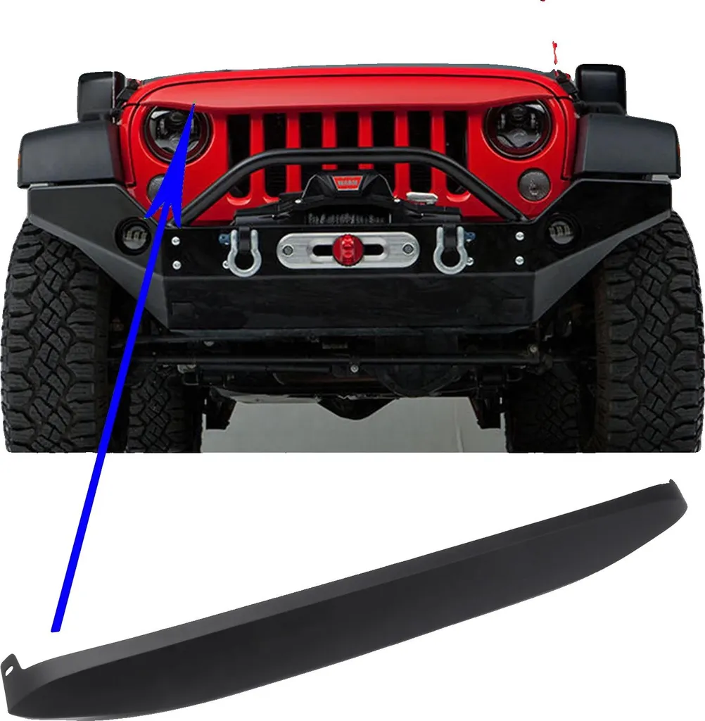 Frontale Jeep JK 2007-2017 ABS Alta Densità 115cm Nero Opaco