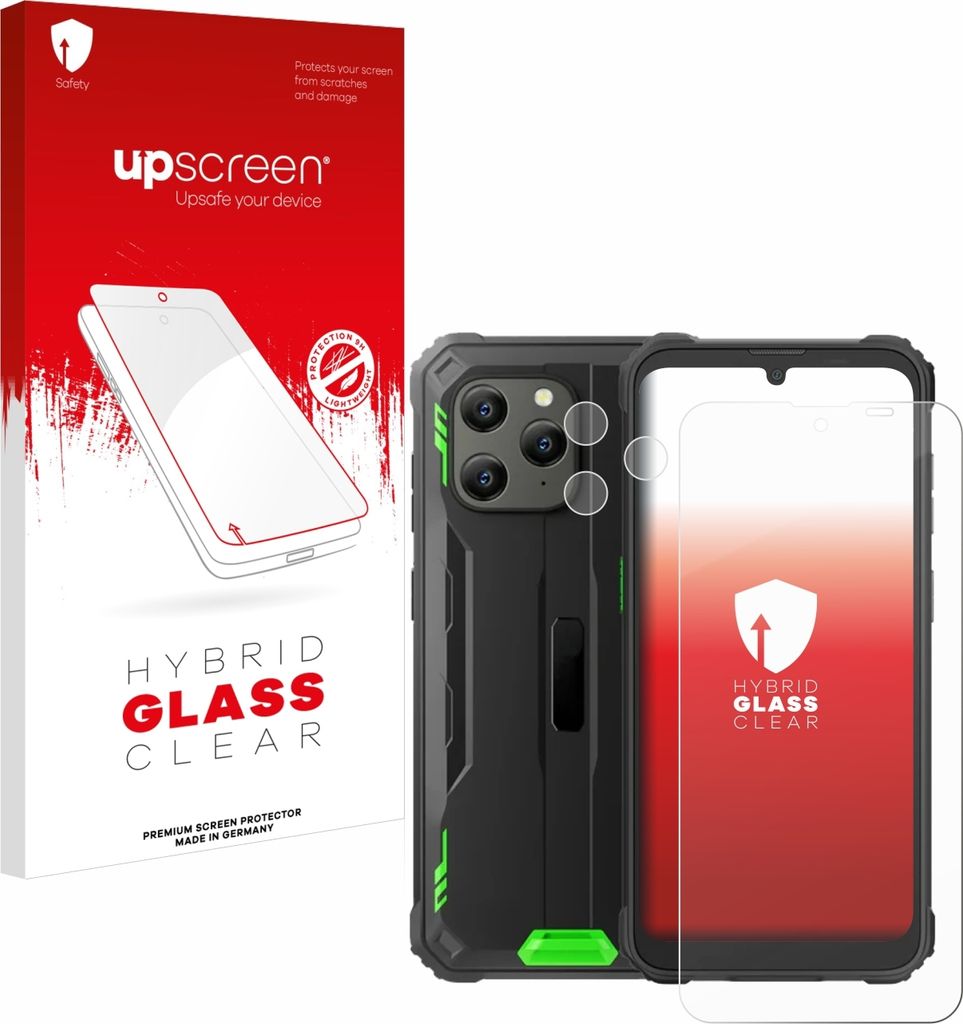 upscreen Schutzglas für Blackview BV5300 Plus (Display+Kamera) Schutzfolie Panzer Folie Glas Display Schutz klar