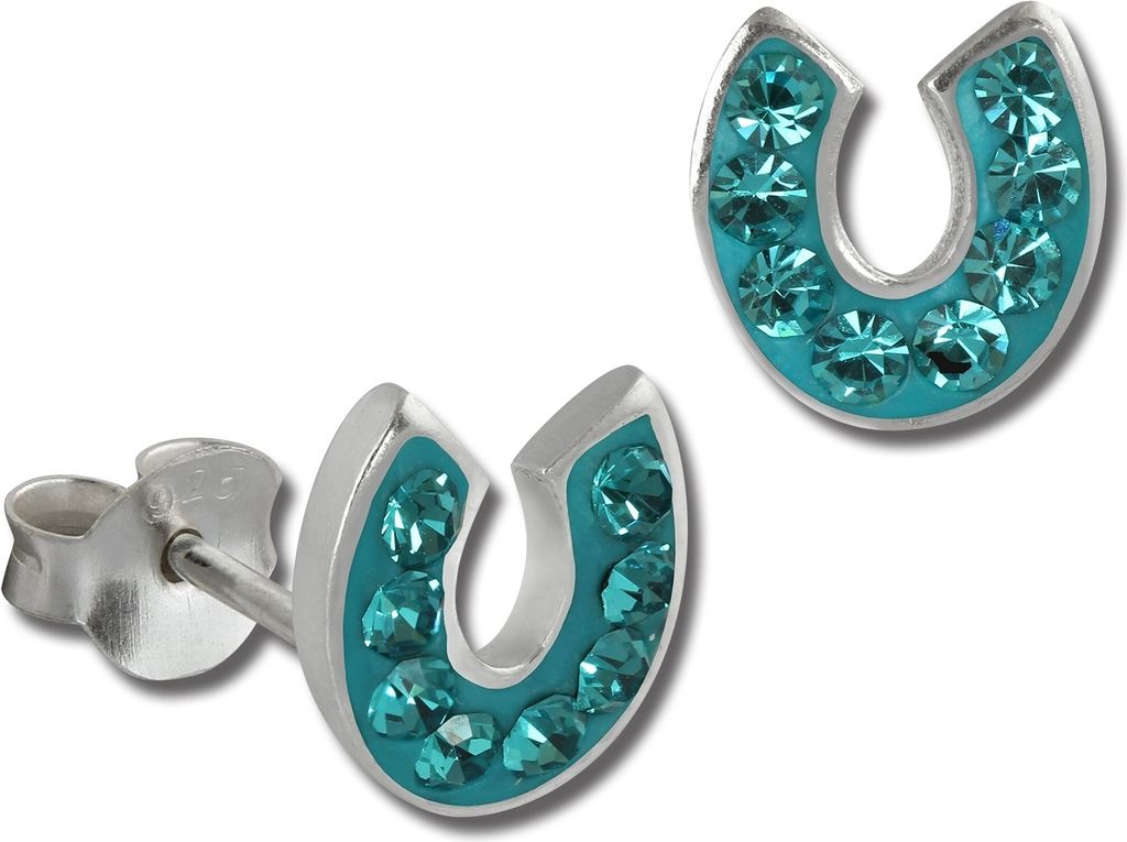 SilberDream türkis Ohrringe Hufeisen Zirkonia 925 Silber Ohrstecker GSO603T