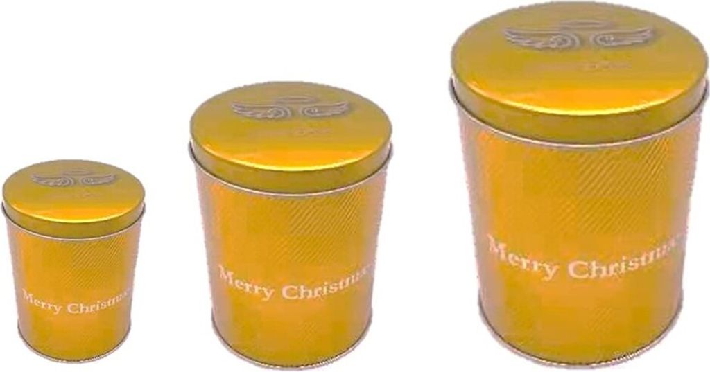 Weihnachtsdosen 3er-Set Plätzchendose Gebäckdose Keksdose Vorratsdosen Deko rund