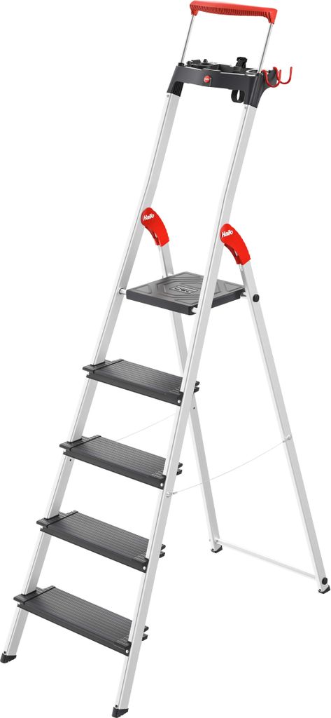 Hailo Alu-Sicherheits-Stehleiter L100 TopLine 5 XXL Stufen Immagine del prodotto 