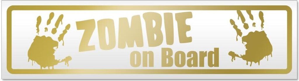Kiwistar Zombie on Board Magnetschild Schild magnetisch - 60cm Gold - Magnetfolie für Auto PKW Kfz