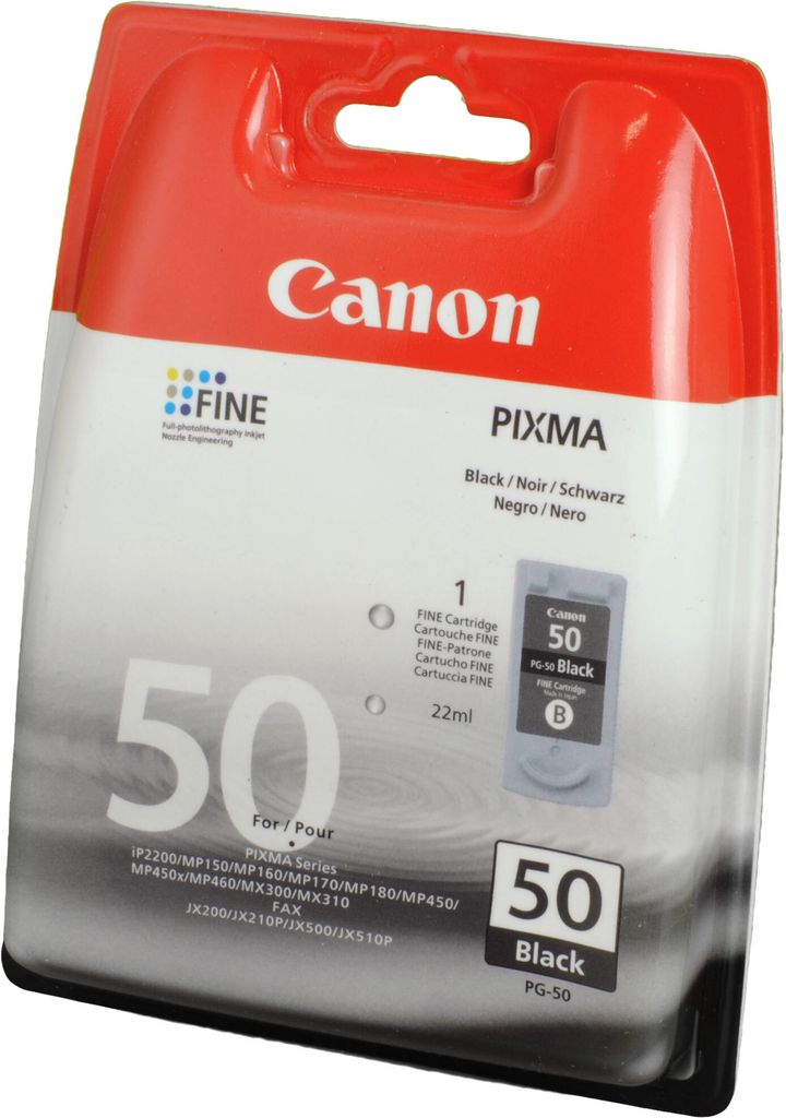 Canon PG-50BK Tinte Schwarz mit hoher Reichweite, Schwarz, Produktbild 
