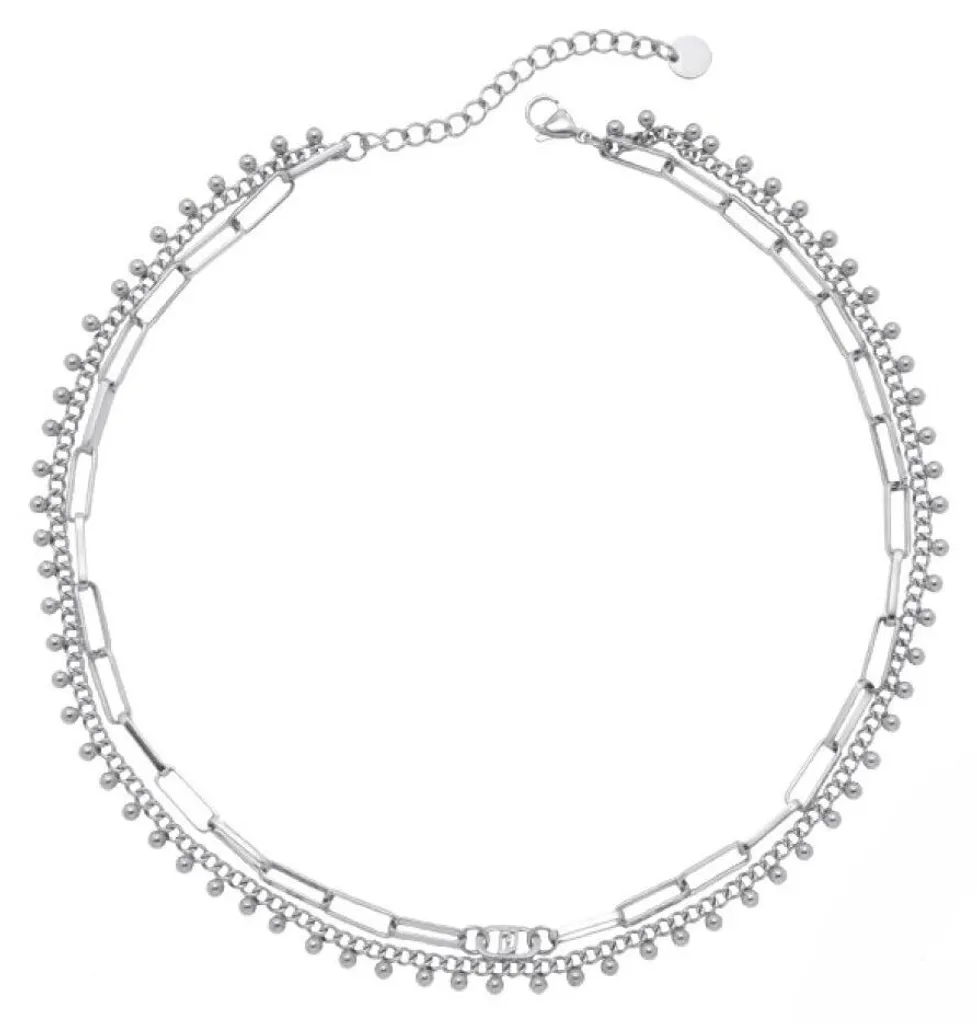 Bijou double chaîne en acier anti-ternissement : brillez sans limite
