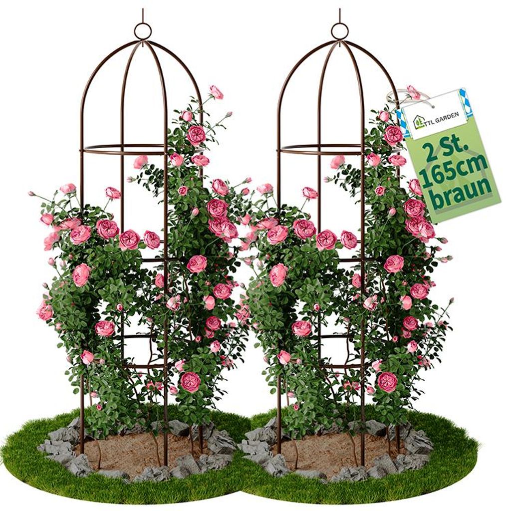 TTL GARDEN Rankhilfe Obelisk L 165x40cm braun 2er Set – Produktbild 