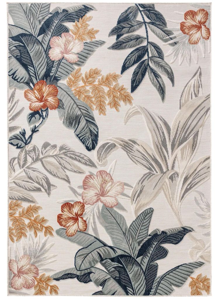 In- & Outdoor-Teppich Flora Multicolor 200x300 cm Outdoor Rechteckig Muster Kurzflor benuta