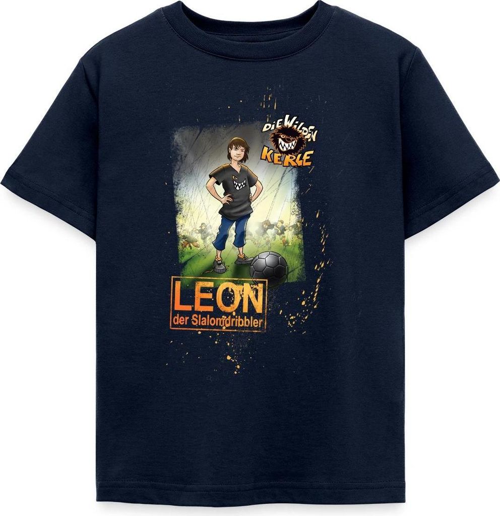 Spreadshirt Die Wilden Kerle Leon Kinder T-Shirt, 110/116 (5-6 Jahre), Navy
