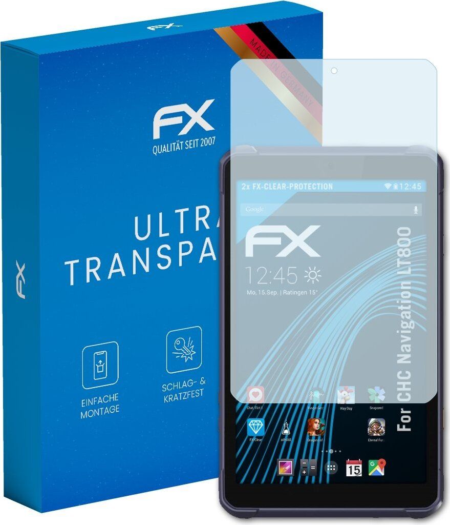 atFoliX FX-Clear 2x Schutzfolie kompatibel mit CHC Navigation LT800 Displayschutzfolie