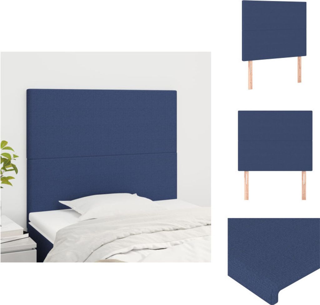 vidaXL Kopfteile 2 Stk. Blau 90x5x78/88 cm Stoff - Kopf- & Fußenden