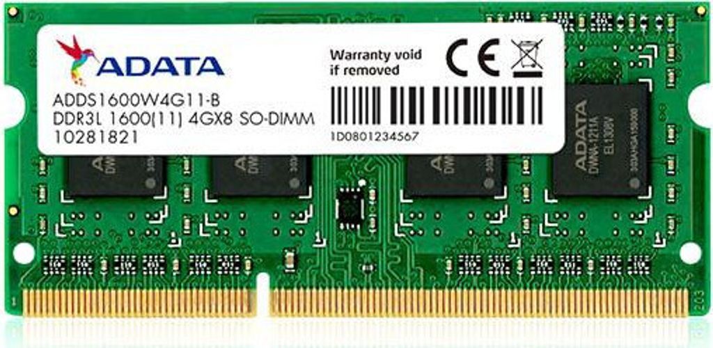 A close-up, straight-on view of a single computer RAM module against a white background.