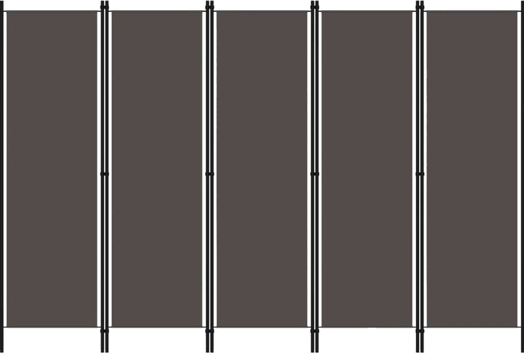 vidaXL 5 tlg. Raumteiler Anthrazit 250x180 cm - Raumteiler - Raumtrenner - Klappbarer Raumteiler - Klappbare Raumteiler